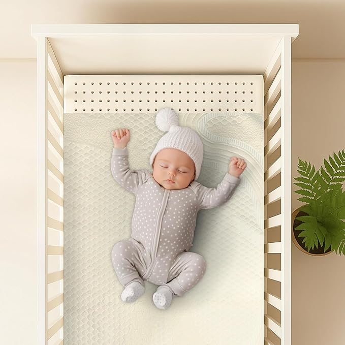 ORGANIC TEXTILES Organic Baby Mattress Topper with Organic Cotton Cover - GOLS/GOTS Certified - Breathable - 2" Basinet (30"x15")