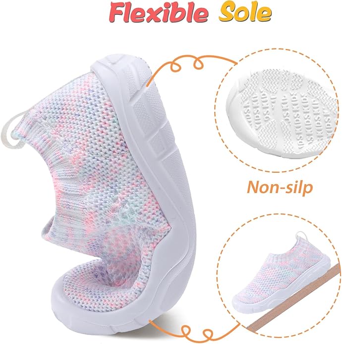 JOINFREE Toddler Boys Girls Sneaker Slip On Shoes Kids Lightweight Breathable Walking Shoes
