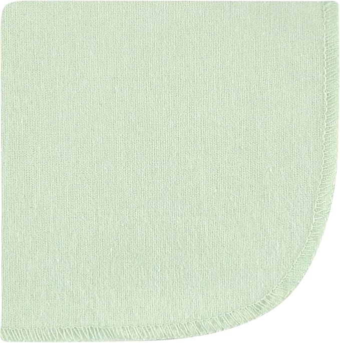 Hudson Baby Unisex Baby Flannel Washcloths, Eucalyptus 12Pk, One Size