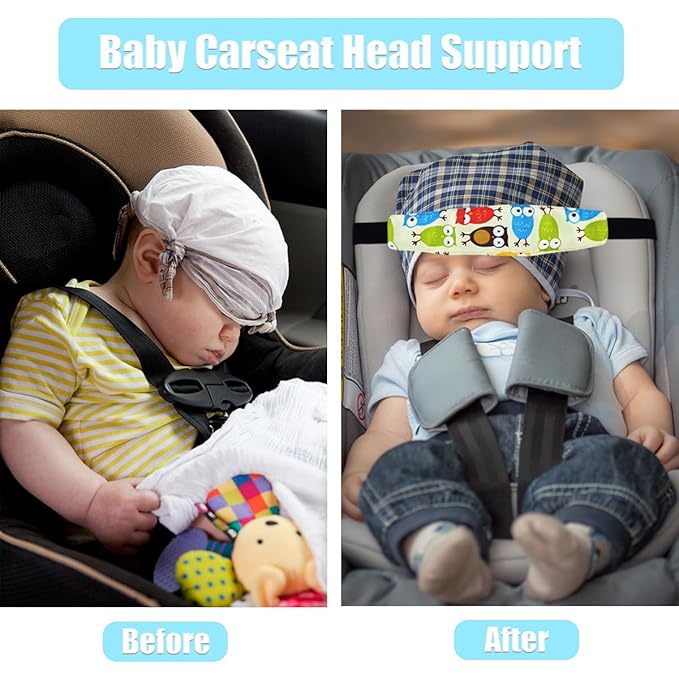3 Pcs Baby Carseat Head Support Band Neck Relief Strap Headrest for Sleeping Traveling Slumber Sling Sleep Positioner for Toddler Kids Children Child Baby Infant