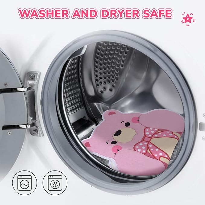 Premium Bear-Shaped Baby Bath Pad - The Original Washer-Safe Seat, Pediatrician-Recommended for Newborns to 6M+, Ultra-Soft Non-Slip Mat, Pink