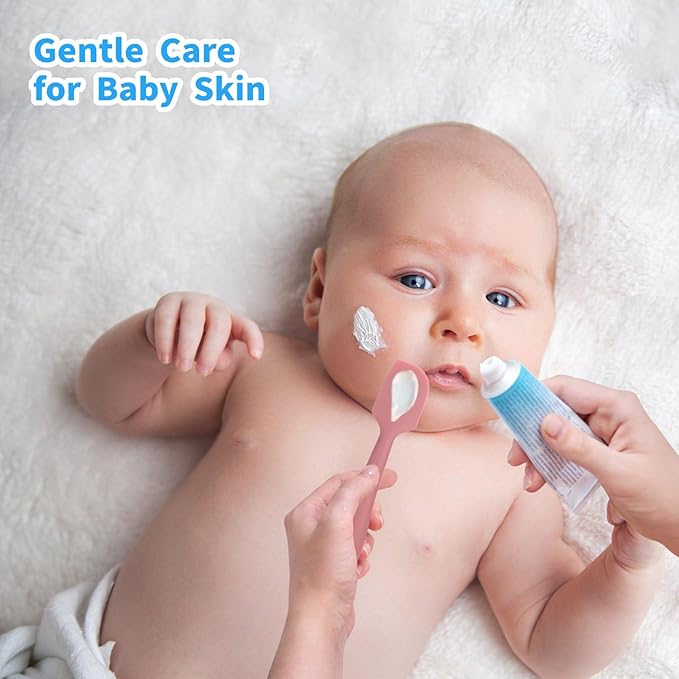 Diaper Cream Spatula Butt Spatula Baby Diaper Spatula, Soft Silicone Butt Paste Spatula Diaper Rash Cream Applicator Diaper Cream Brush with Suction Cup Base
