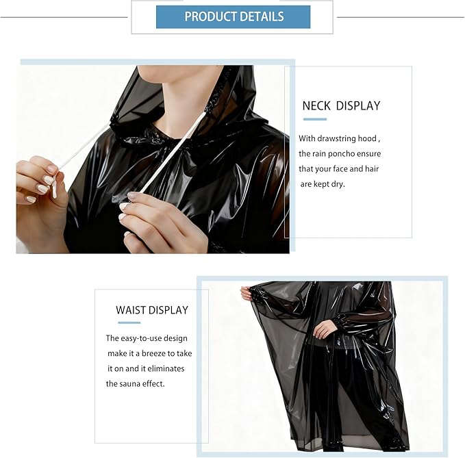 Disposable Rain Ponchos for Kids 6 Pack/Adults 10 and 6 Pack/Ponchos Family 6 Pack Extra Thicker Emergency Ponchos