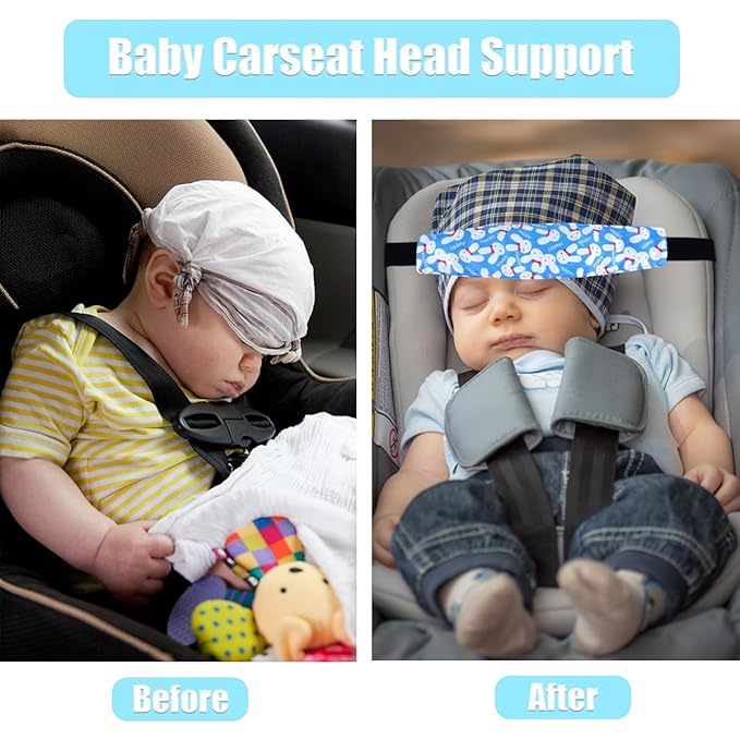 3 Pcs Baby Carseat Head Support Band Stroller Seat Neck Relief Strap Headrest for Sleeping Traveling Head Holder for Toddler Kids Children Child Baby Infant