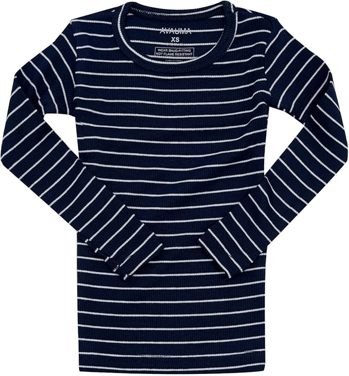 AVAUMA Stripe Pattern Baby Boys Girls Pajama Set Kids Toddler Snug fit Ribbed Sleepwear pjs for Daily Life Style