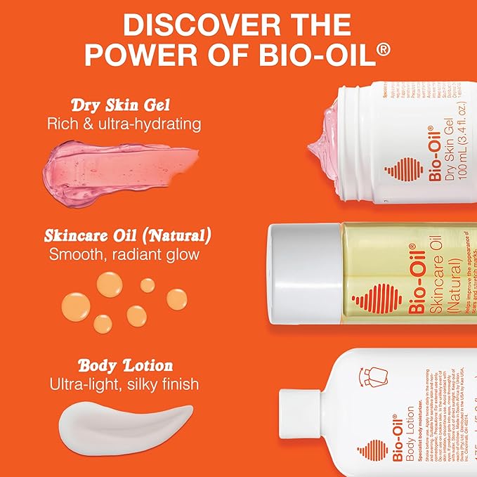 Bio-Oil Natural Skincare Oil Serum, Face and Body Moisturizer with Chamomile, Rosehip, and Lavender Oil, for Scars, Stretch Marks, Sensitive Skin, All Skin Types, 2 Oz
