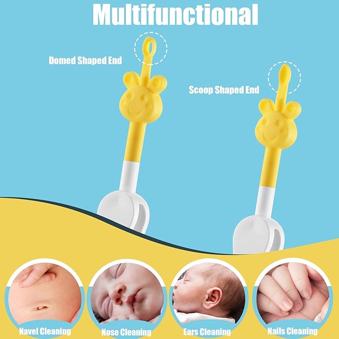 3 in 1 Baby Nose and Ear Gadget Safe Baby Nose Picker Nose Cleaner for Baby Infants and Toddlers Dual Earwax and Snot Removal Baby Must Have Items (Yellow)