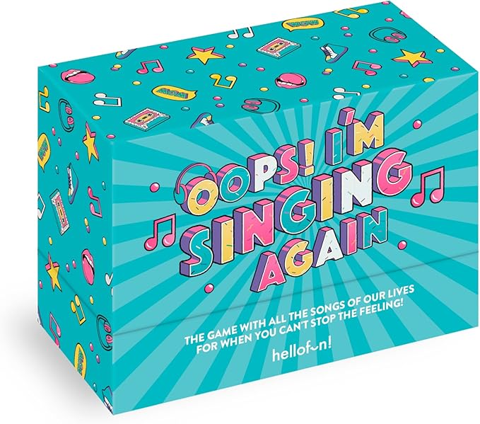 Hellofun! Oops I'm Singing Again! – Fast-Paced Music Trivia & Performance Party Game – Sing, Hum, Dance & Guess Songs – Fun for Teens & Adults – Ages 14+