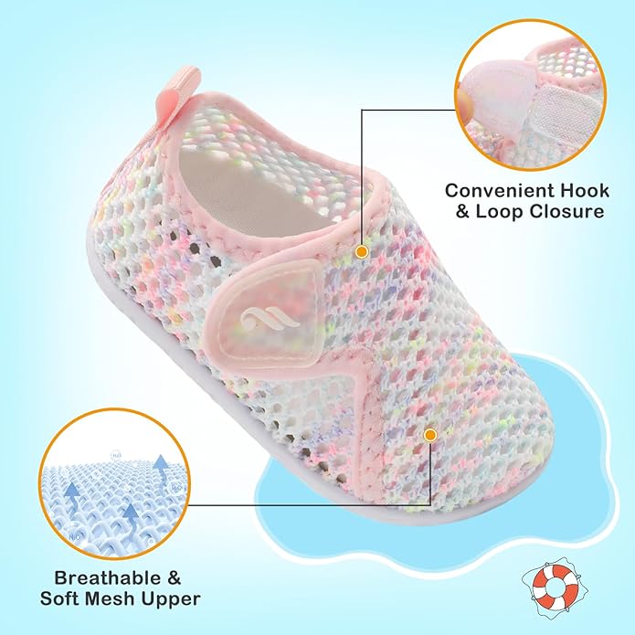JIASUQI Baby Boys Girls Barefoot Swim Pool Water Shoes Beach Walking Sandals Athletic Sneakers
