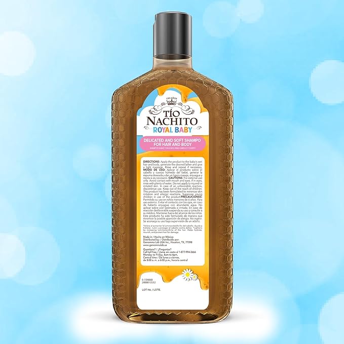 Tio Nacho Royal Baby Hair and Body Shampoo with Royal Jelly & Chamomile, 13.5 fl oz - Hypoallergenic, Gentle, Tear Free, All in One Body Wash