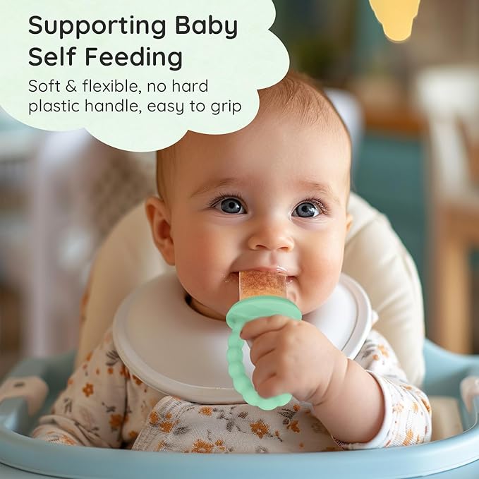Baby Ice Lolly Mould, Silicone Petite Pops, Baby Popsicle Mold Set Tiny Pops and Teether for Infants 4+ Months Teething Relief, Baby Essentials
