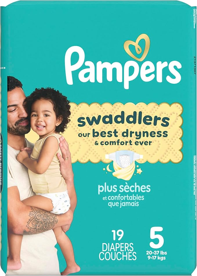 Pampers Baby Diapers - Swaddlers - Size 5, 19 Count, Ultra Absorbent Disposable Infant Diaper