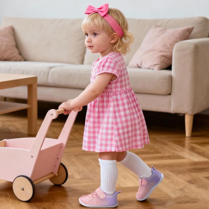 L-RUN Baby Shoes Boys Girls First Walkers Breathable Infant Sneakers Flexible Non-Slip Sole Walking Shoes for Toddlers