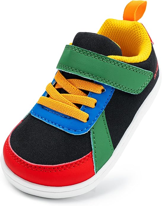 SKYWHEEL Toddler Wide Toe Box Barefoot Shoes Boys Sneakers Kids Tennis Shoes Comfort Lightweight Zero Drop Walking Shoe for Indoor/Outdoor Play