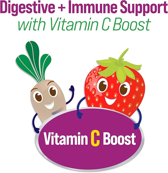 Culturelle Daily Probiotic for Kids + Veggie Fiber Gummies (Ages 3+) 30 Count Berry Flavor - Probiotics for Digestive Health & Immune Support Plus Vitamin C Kids Boost