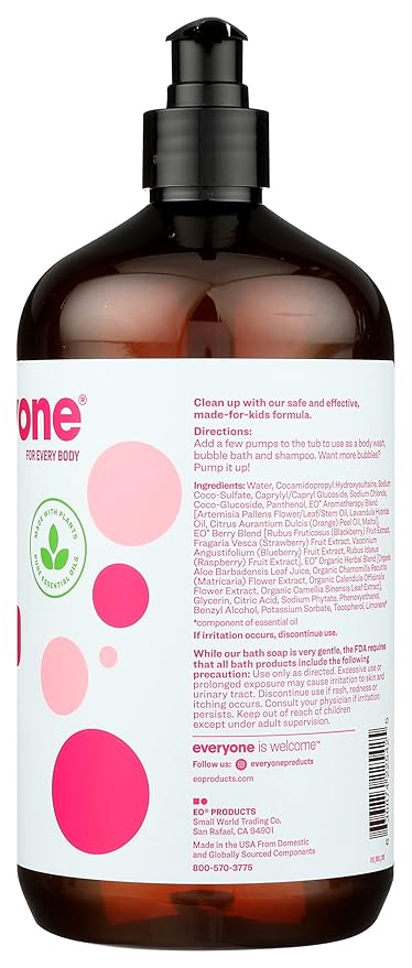Everyone 3-In-1 Berry Blast Scent Gentle And Hypoallergenic Kids Soap, Gluten Free, 32 Fluid Ounce (Pack Of 1)