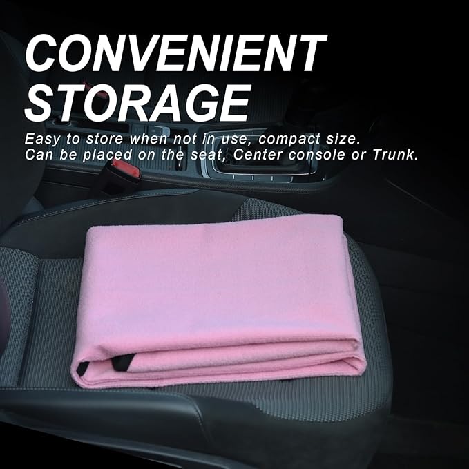 Sweat Towel Car Seat Cover Protector Front Seats for Gym Workout, Running, Swimming, Beach and Hiking, Waterproof Universal Seat Cover for Car, Truck, Van & SUV (Pink, 1pcs Front Seat)