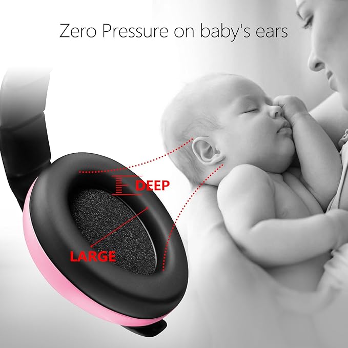 Baby Headphones Noise Cancelling Headphones for Babies for 3 Months to 3 Years (Pink)