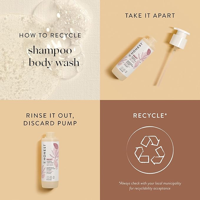 The Honest Company 2-in-1 Cleansing Shampoo Body Wash Gentle for Baby, Naturally Derived Tear-free Hypoallergenic Sweet Almond Nourish 10 fl oz