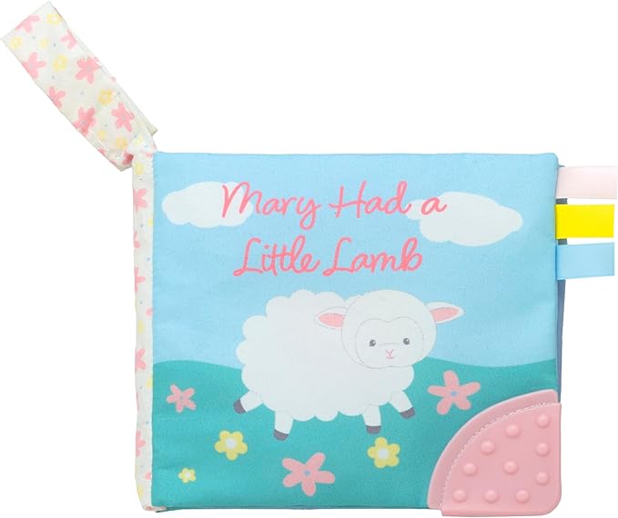 Magic Years 5 inch Soft, Crinkle Activity Book with Teether and Travel Strap for Baby, Mary Had a Little Lamb, Multicolored