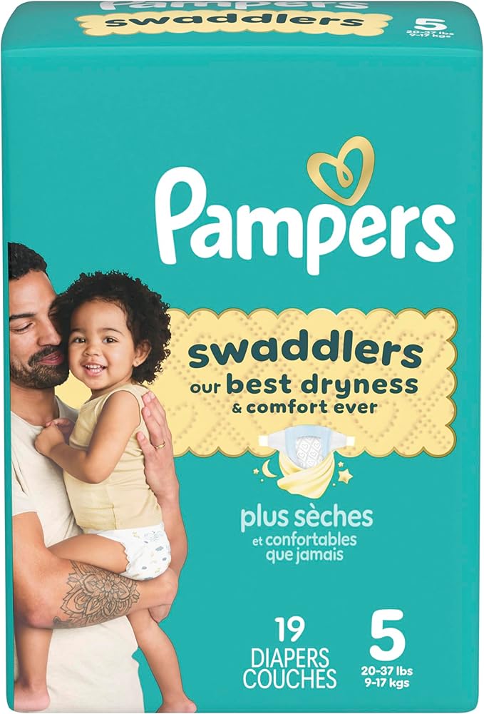 Pampers Baby Diapers - Swaddlers - Size 5, 19 Count, Ultra Absorbent Disposable Infant Diaper