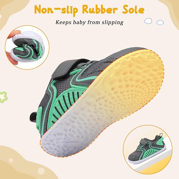 L-RUN Baby Shoes Boys Girls First Walkers Breathable Infant Sneakers Flexible Non-Slip Sole Walking Shoes for Toddlers