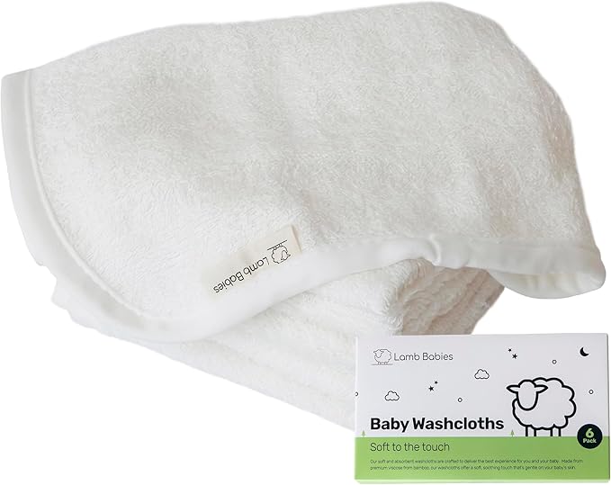 Bamboo Baby Washcloths for Newborn, Ultra-Soft & Absorbent for Gentle Bath Time Care, Durable Baby Bamboo Washcloths Made from Premium Viscose