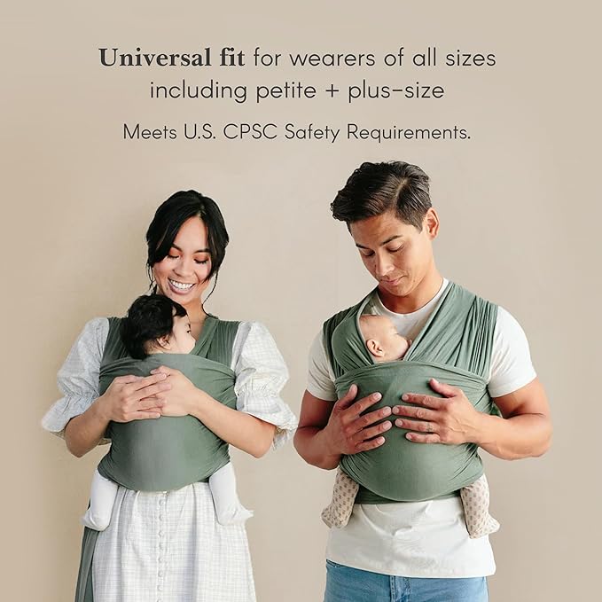 Solly Baby Wrap, Buttery-Soft Baby Carrier Newborn to Toddler 8-25 Lbs., Lightweight & Hands-Free Infant Sling Wrap, Breathable Carrier, Baby Wearing & Postpartum Essential, New Mom Gift, Sage Chequer