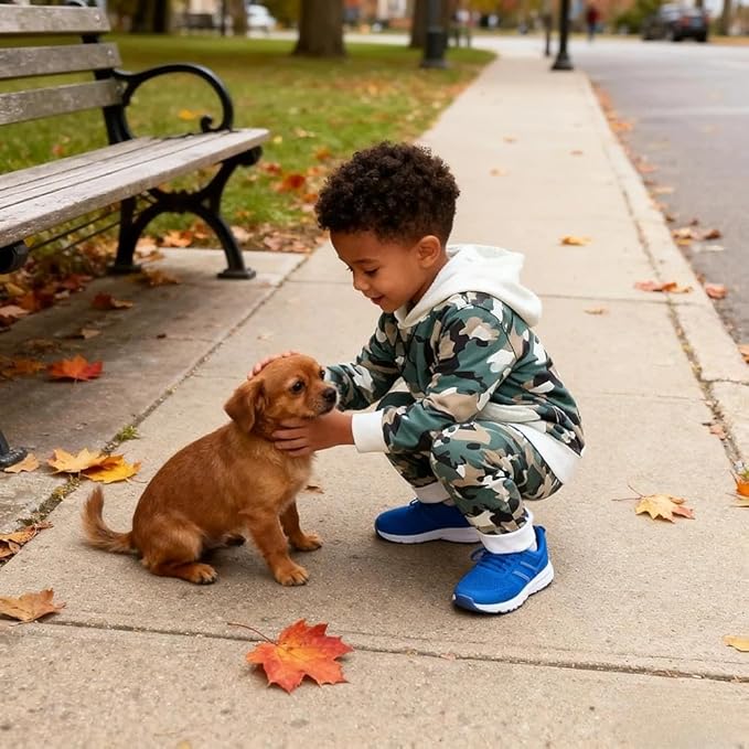 2-6T Toddler Baby Boy Clothes Color Blocking Hoodies + Pants Fall Winter Outfits