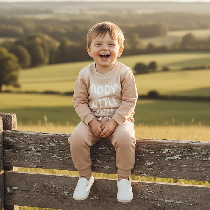 ZAXARRA Toddler Newborn baby boys Fall Outfits Long Sleeve Letter Print Sweatshirt Tops Pocket Pants Casual Clothing Sets