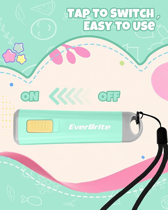 EverBrite Small Flashlight, Mini LED Flashlight, Plastic Torch Use for Emergencies, Camping, Outdoor with Lanyard 3AAA Battery Included, Green