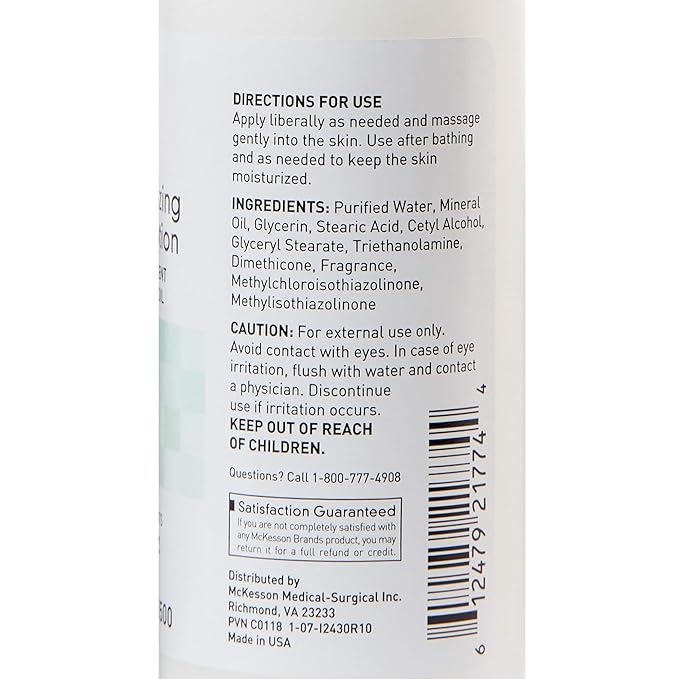 McKesson Moisturizing Body Lotion with Mineral Oil, Baby Fresh Scent, 4 fl oz, 60 Count