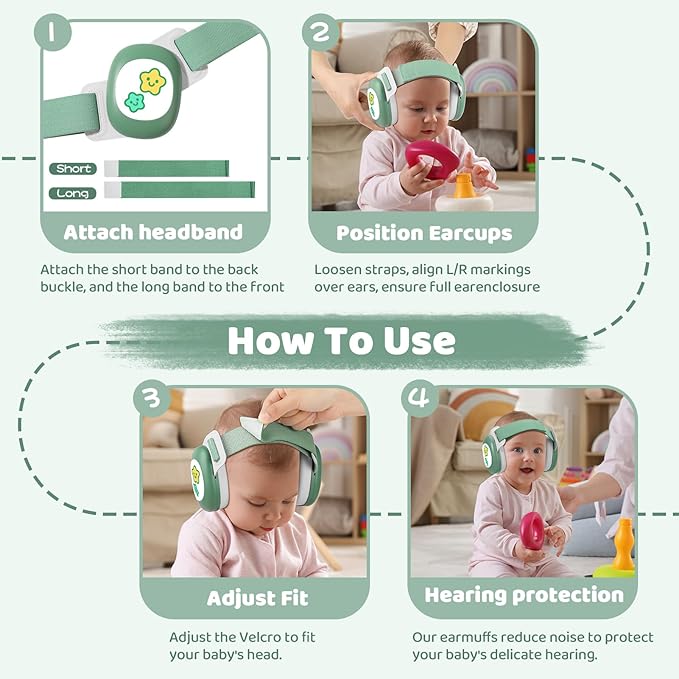 Baby Earmuffs,Infant Noise Cancelling Headphones with Star Pattern, Infant Ear Protection for Toddler 0-48 Months,Baby Travel Essentials for Airplane/Improves Sleep