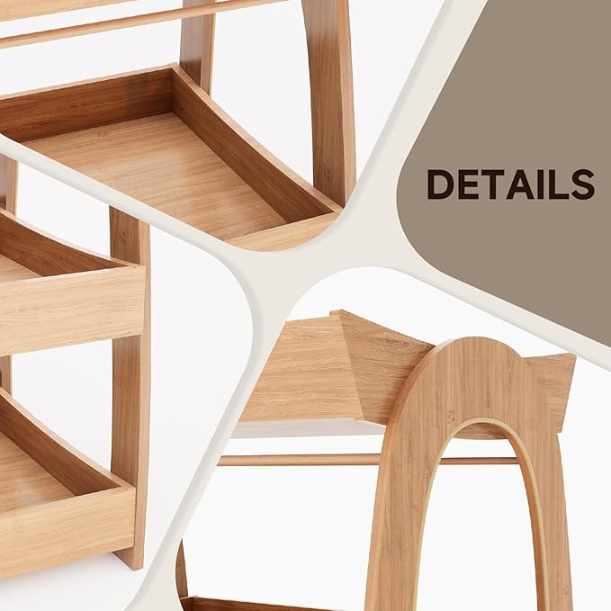 Baby Changing Table, Wood Diaper Changing Table with 2-Tier Storage Shelves, Wooden Baby Changing Station for Nursery, Modern Changing Table Dresser