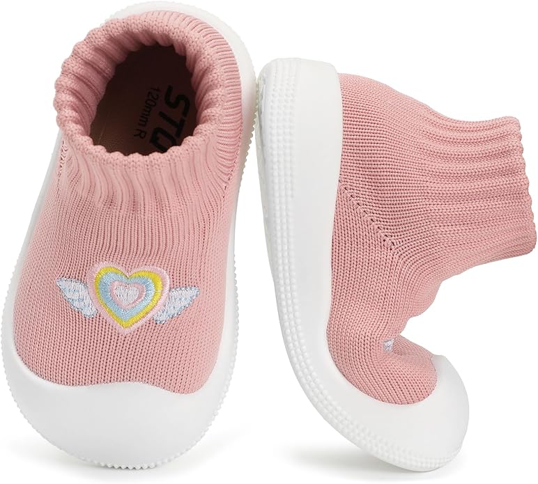 STQ Baby Socks Shoes Toddler Wide Toe Box Non-Slip Slippers Infant Walking Shoe Soft Baby Boys Girls Lightweight Sneakers