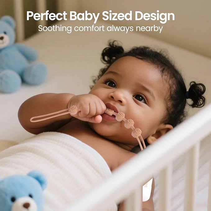 6 Pack Baby Pacifier Clip, Silicone Pacifier Clips Holder with One Piece Design, BPA Free, Soft Flexible Binky Clips with Texture for Baby Boy and Girl