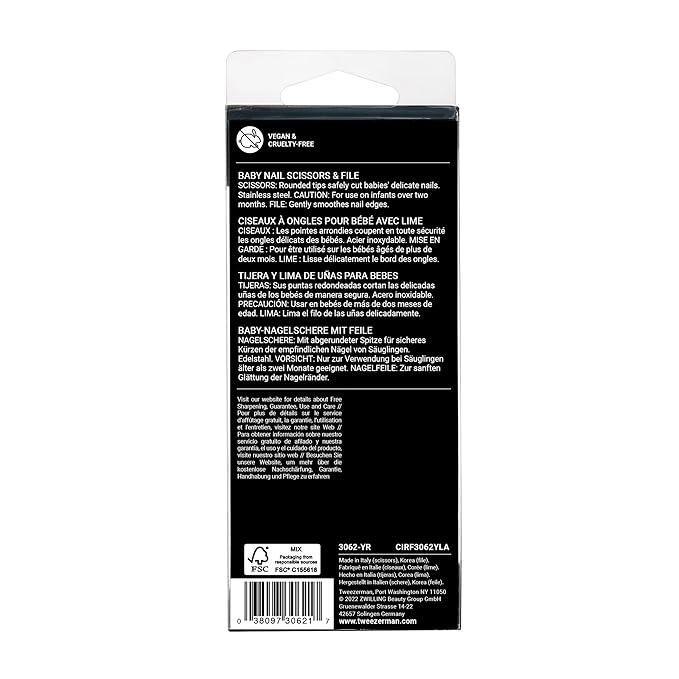 Tweezerman Baby Nail Scissors with Bear File (Color May Vary)