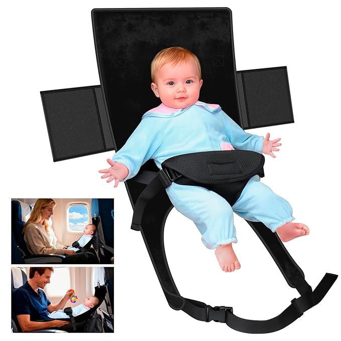 TRELC Portable Baby Airplane Bed, Toddler Airplane Bed for 1-12 Months Old Baby, Babies Infant Beds for Flight, Baby Travel Essential for Flying