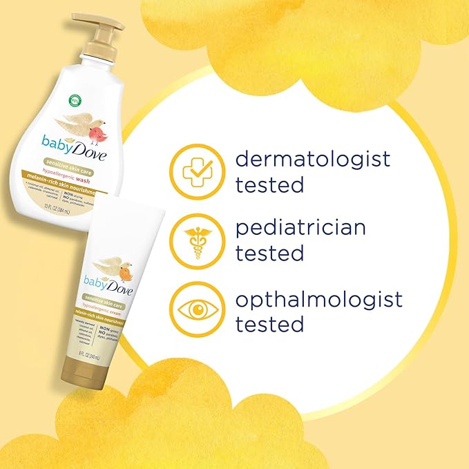Dove Baby Body Wash & Lotion for Melanin-Rich Skin Care – Hypoallergenic, Suitable for Newborns
