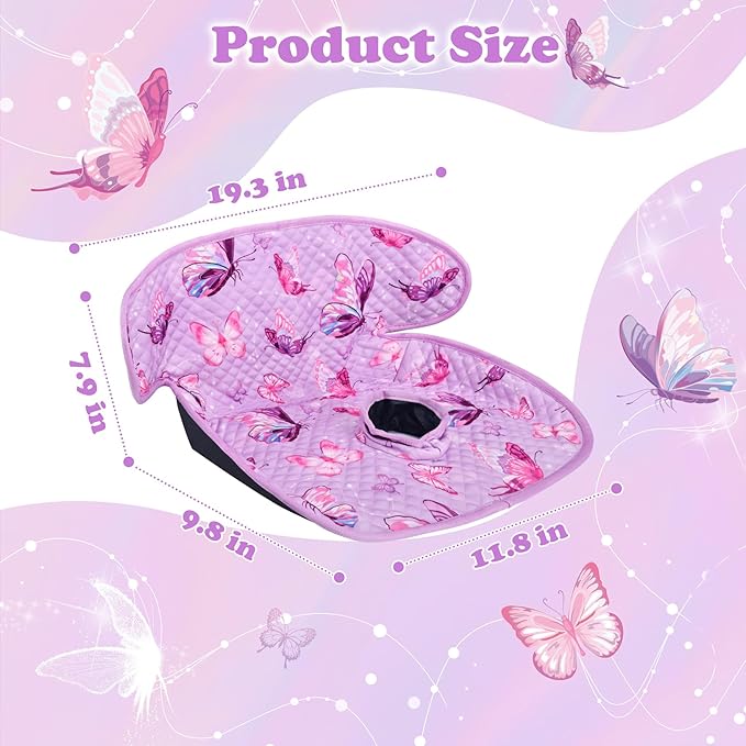 Babenest Car Seat Potty Protector Cover -Waterproof Carseat Training Liner for Baby &Toddler Shower Gift, Dry Piddle Pee Pad with Fun Designs for Strollers & Infant Car Seats (2pcs, Butterfly-Purple)