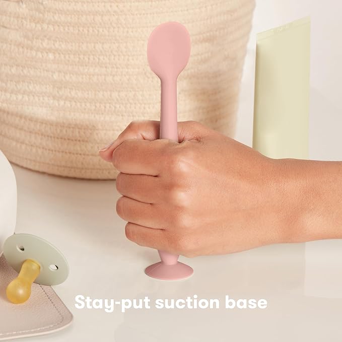 Frida Baby Diaper Cream Spatula, 100% Silicone Butt Spatula for Baby, Diaper Cream Applicator for Easy + Clean Use of Butt Paste & Diaper Rash Cream, BPA- Free, Pink