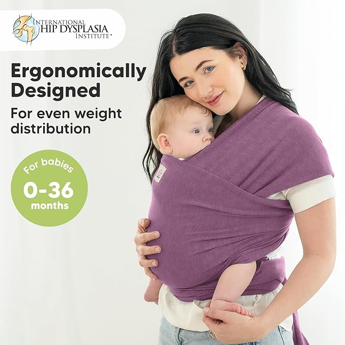 KeaBabies Baby Wrap Carrier - All in 1 Original Baby Carrier Newborn to Toddler Sling, Easy to Wear, Hands Free Bonding, Lightweight, Breathable Infant Wraps (Dark Mauve)