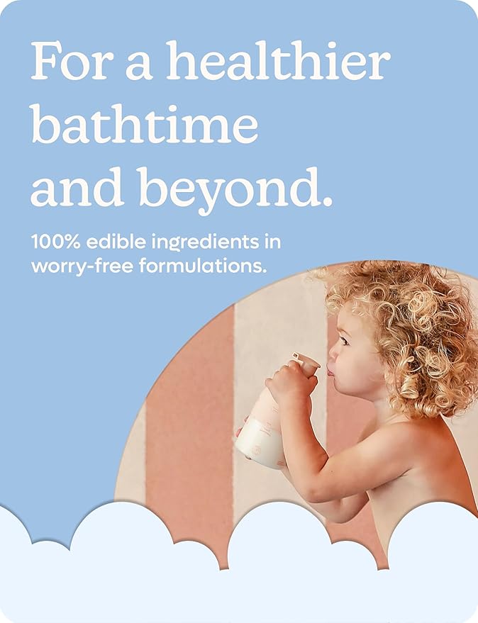 Babyology All Natural Baby Wash and Shampoo - 100% Edible Ingredients - with Organic Lavender Essential Oil (Fragrance Free) – 12 FL OZ - Good for Sensitive Skin - Non Toxic - Tear Free (Pack of 2)
