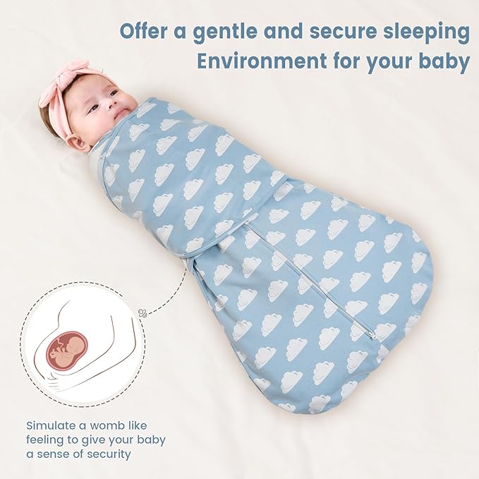ZIGJOY Baby Swaddle Sleep Sack, 1.0 TOG Sleep Sack Swaddles for Newborns & infant 6-12 Months 100% Cotton Baby Wearable Blanket for Newborn Registry Essentials