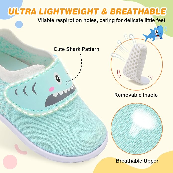L-RUN Baby Shoes Boys Girls First Walking Shoes Infant Sneakers Toddler Crib Shoes Lightweight Breathable Non-Slip Soles