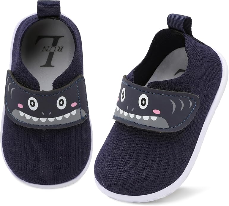L-RUN Baby Shoes Boys Girls First Walking Shoes Infant Sneakers Toddler Crib Shoes Lightweight Breathable Non-Slip Soles