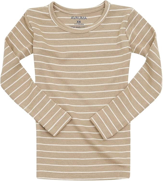 AVAUMA Stripe Pattern Baby Boys Girls Pajama Set Kids Toddler Snug fit Ribbed Sleepwear pjs for Daily Life Style
