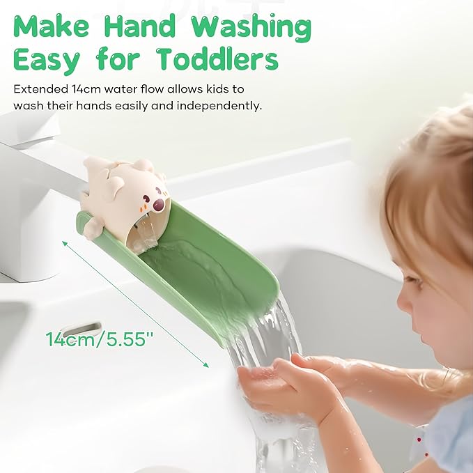 2 Pack Faucet Extender for Toddlers, PANIMOSI Kids Sink Extender for Bathroom, Kitchen, BPA Free, Baby Hand Washing Water Spout Extender Fits Standard and Gooseneck Faucet