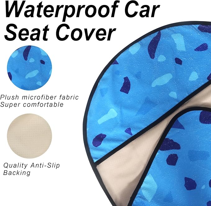 Sweat Towel Car Seat Cover Protector Front Seats for Gym Workout, Running, Swimming, Beach and Hiking, Waterproof Universal Seat Cover for Car, Truck, Van & SUV (2pcs Front Seat)
