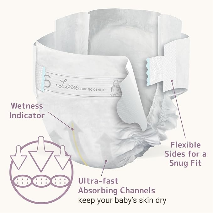 Bambo Nature Hypoallergenic Baby Diapers, Eco-Labelled Sustainable Diapers, Enhanced Leakage Protection, Totally Chlorine-free, Skin Friendly, and Super Absorbent - Size 6 (24 Count)